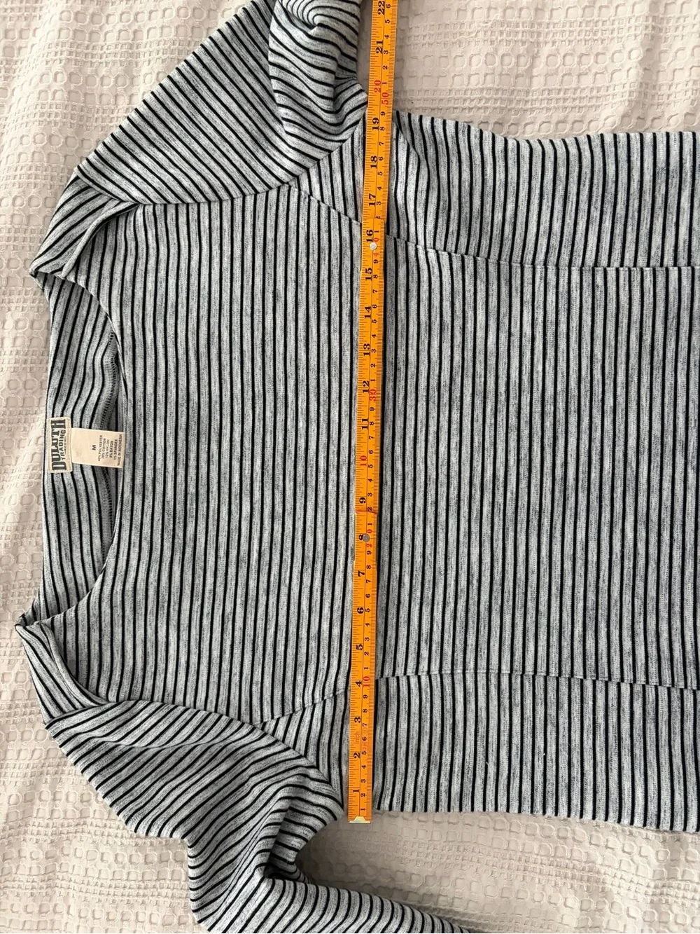 Duluth Trading Co Porte Pro Stretch Striped Long-Sleeve Dress Gray & Black M